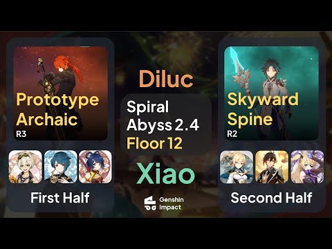 New Spiral Abyss 2.4 Floor 12 9 Stars - Diluc & Xiao - F2P ($0 Spend)