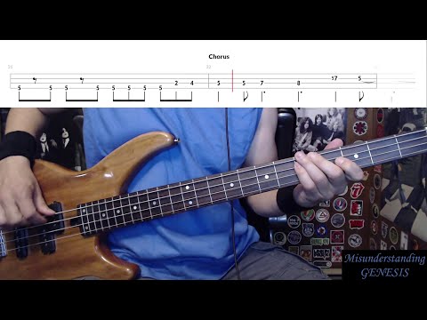 Misunderstanding by Genesis - Bass Cover with Tabs Play-Along