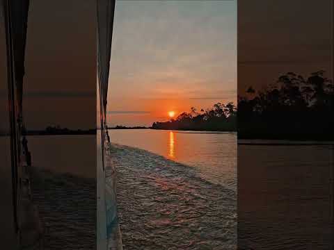 PÔR DO SOL NO RIO SURUBIU #rios #amazonia #alenquer #para #brasil #viagens