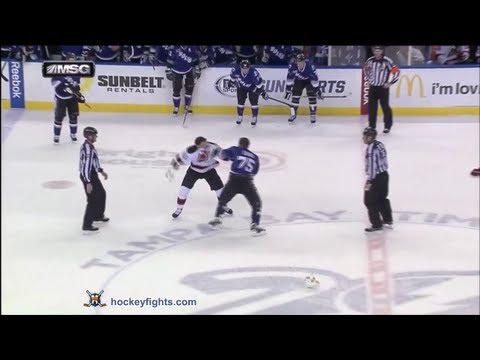 Tom Kostopoulos vs Radko Gudas Mar 29, 2013