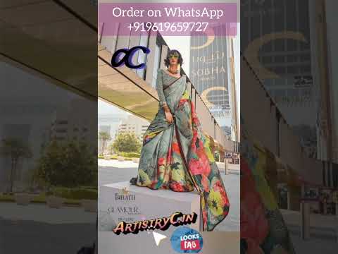 Modern Digital Printed Swiss Satin Sarees