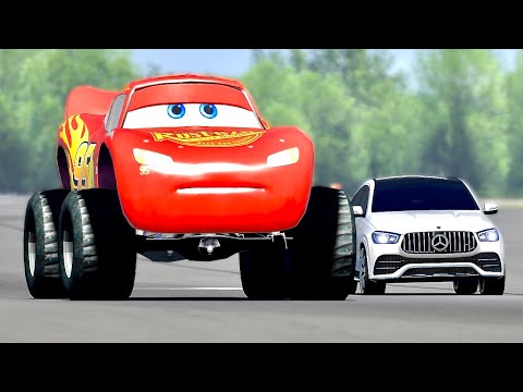 Lightning McQueen Monster Track vs Mercedes GLE AMG 2021 at Top Gear Track