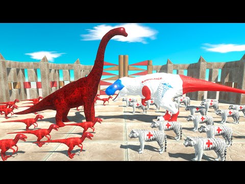 ⚡ VIRUS BRACHIOSAURUS vs DOCTOR T-REX DEATH DUEL  - 🦖 Animal Revolt Battle Simulator 🦕