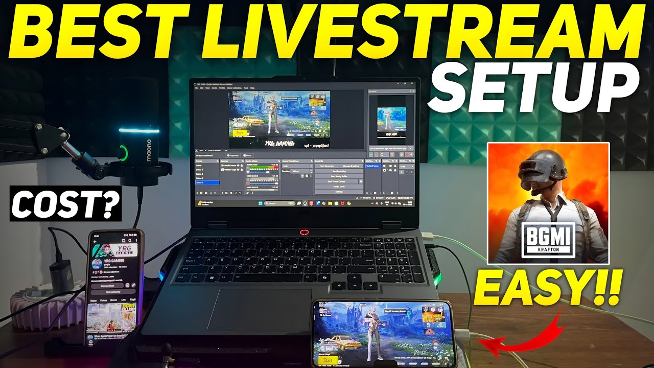 HOW TO LIVE STREAM BGMI ON YOUTUBE USING OBS STUDIO AND DOUWAN 🔥 Laptop/Phone Livestream Setup