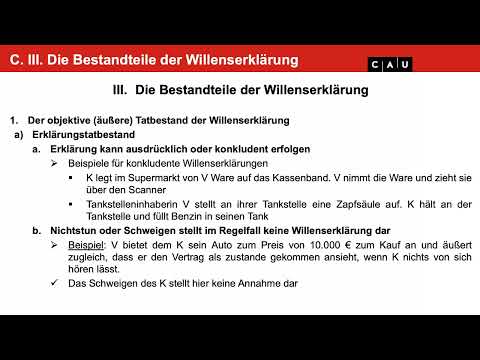 BGB AT – Folge 05 (Begriff und Bestandteile der Willenserklärung)