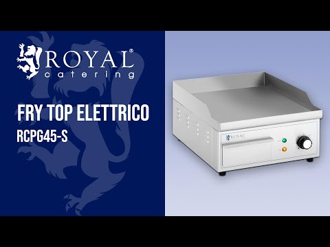 Video - Fry top elettrico - 350 x 380 mm - Royal Catering - Piastra liscia - 2000 W