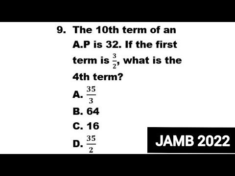 JAMB 2023:  (9) |Jamb Mathematics 2022 Past Questions | Complete Solution