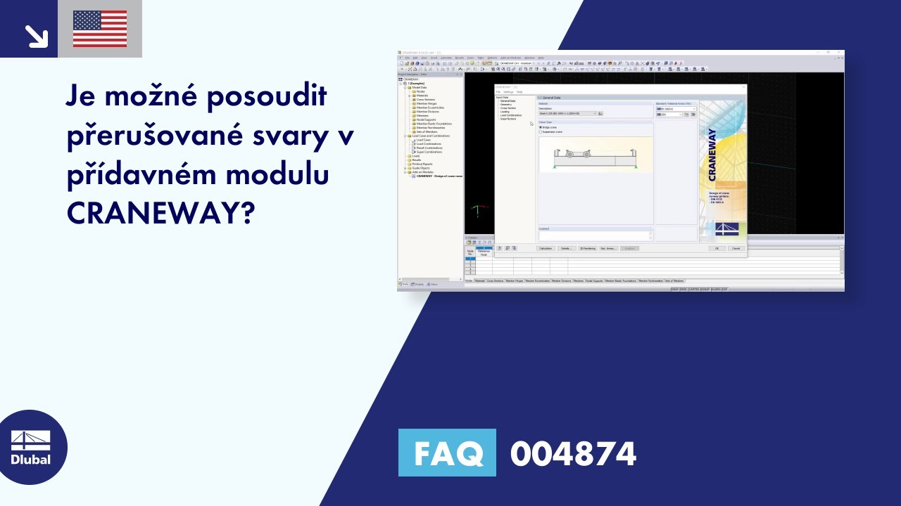 [EN] FAQ 004874 | Je možné posoudit přerušované svary v přídavném modulu CRANEWAY?