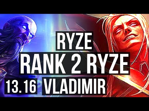 RYZE vs VLADIMIR (MID) | Rank 2 Ryze, Legendary, 12/4/8 | TR Grandmaster | 13.16