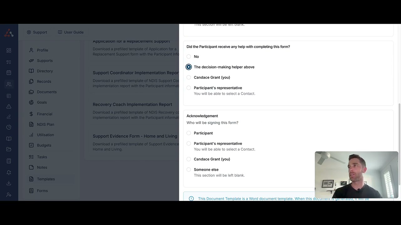 Quick feature I NDIS forms
