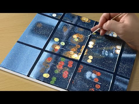 Easy Way to Paint a Rainy Cityscape / Acrylic Painting for Beginners