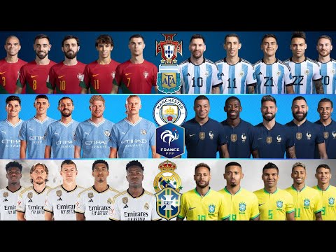 Argentina & Portugal vs PSG & Man City vs Brazil & Real Madrid🔥 Ronaldo, Messi, Neymar, Mbappe
