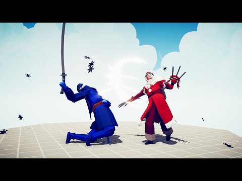 50x SANTA CLAUS vs 50x SAMURAI SLAYER | TABS Totally Accurate Battle Simulator