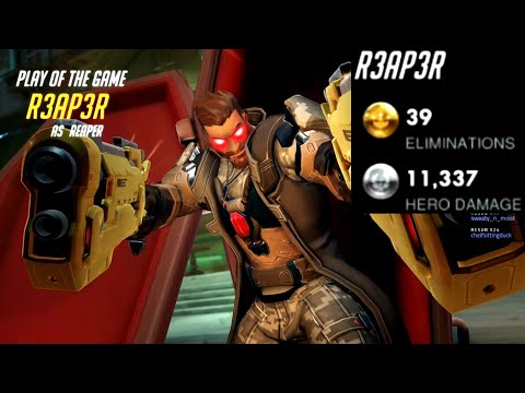 Spirit Insane Reaper Dominating in Ranked! POTG! 39 elims! [ Overwatch Season 29 Top 500 ]