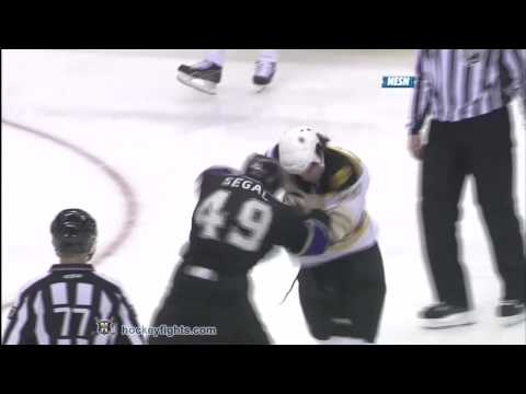 Adam McQuaid vs Brandon Segal Jan 16, 2010 - NESN feed