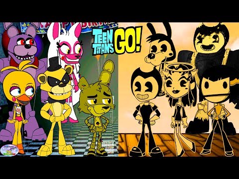 Teen Titans Go! Color Swap Transforms into Bendy and FNAF Surprise Egg and Toy Collector SETC