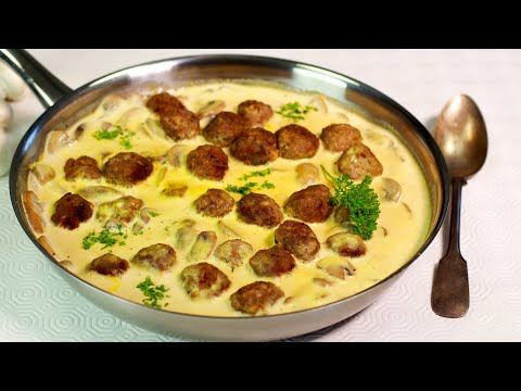 HACKBÄLLCHEN in Champignon Rahmsauce