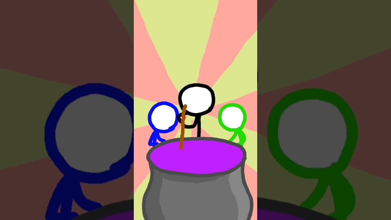 赤と黄色を混ぜたら"あれ"に…！？#アニメーション #棒人間 #anime