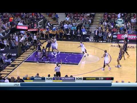 David West: 3-point shot in OT. Pacers @ Kings, 24 Jan. 2014