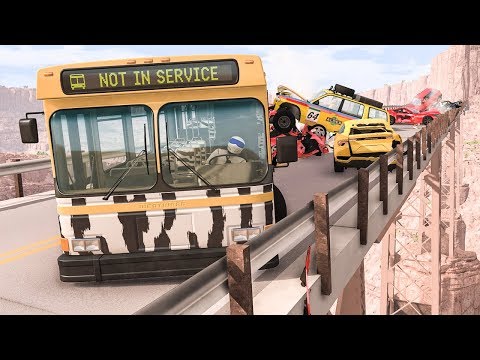 Collapsing Bridge Pileup Car Crashes #3 - BeamNG Drive | SmashChan