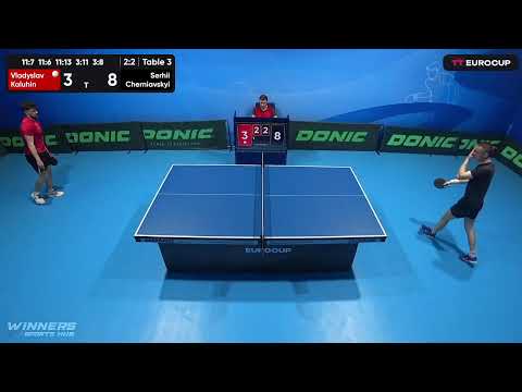 18:50 Vladyslav Kaluhin 2-3 Serhii Cherniavskyi 10.05.2023 TT Euro.Cup Ukraine Star. TABLE 3