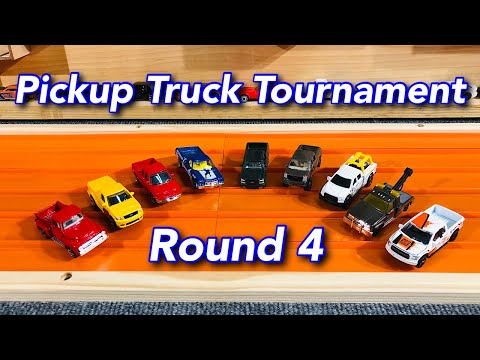 Race #24:  Pickup Truck Tournament Qualifying Round 4! Matchbox and a Lone Majorette..