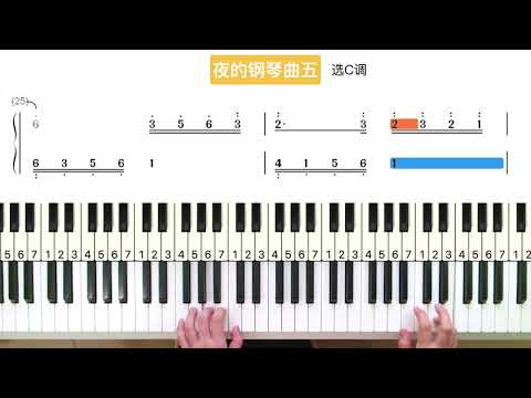《夜的钢琴曲五》钢琴简谱教学