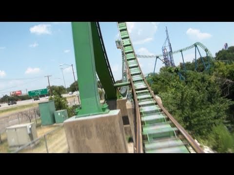 Shock Wave Roller Coaster Front Seat (HD POV)  On-Ride Six Flags Over Texas
