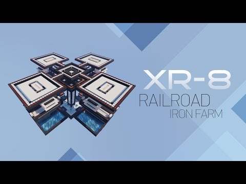Minecraft: XR-8 / Railroad Iron Farm with Overlapping Zones (1.14.4-1.15+) | Complete Design