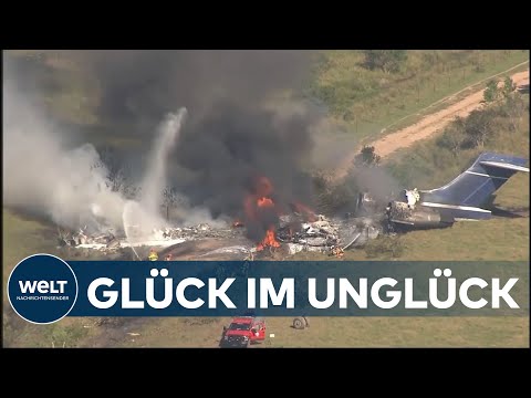 FLUGZEUG IN FLAMMEN: Charter-Maschine kommt nahe Houston von der Startbahn ab