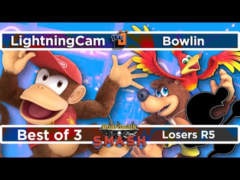 LightningCam (Diddy Kong) vs Bowlin (Banjo&Kazooie) - Losers R5 - Boardwalk Smash - SSBU