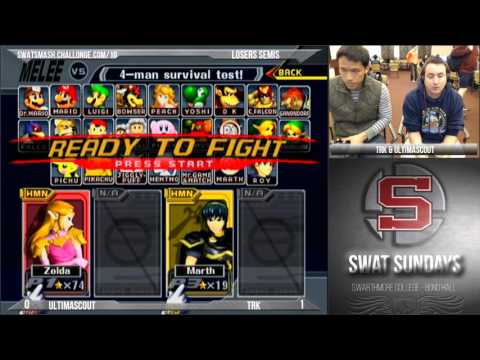 Swat Sundays #10: Ultimascout (Fox, Marth, Falcon) vs TRK (Sheik) - Losers Semis