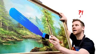 I Painted over GIANT Thrift shop paintings!!