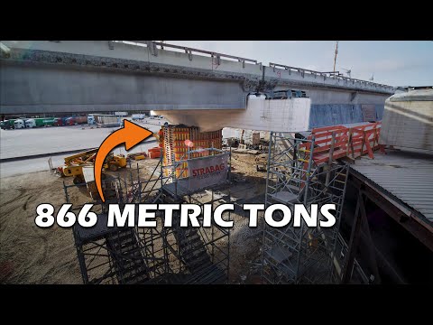 Replacing a MEGA SUPPORT PILLAR on Germanys LONGEST MOTORWAY BRIDGE - CINEMATIC TIMELAPSE 4K