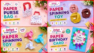Four Beautiful Origami Paper Craft | Easy Paper folding idea for beginners | School Project Idea