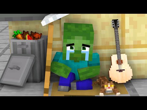 Monster School : POOR BABY ZOMBIE WAS HOMELESS - Minecraft Animation