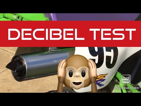 Kawasaki KMX 125 exhaust sound with and without silencer, decibel test fail