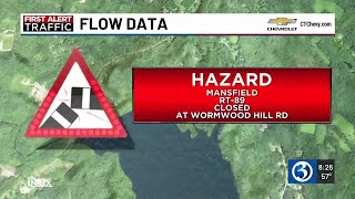 Route 89 closed in Mansfield due to crash