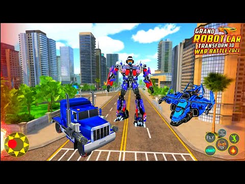 Helicopter Robot Car transform City Battle War: Robot Transform Game - Android Gameplay