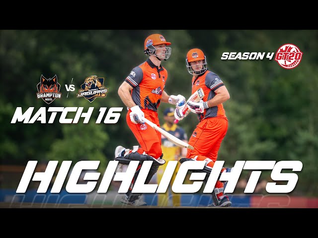 GT20 Canada Season 4 | Match – 16 | Brampton Wolves vs Surrey Jaguars | Highlights