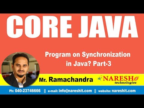 Program On Synchronization In Java Part 3 Core Java Tutorial By Mr Ramachandra
