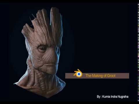 Groot Blender Sculpting Timelapse