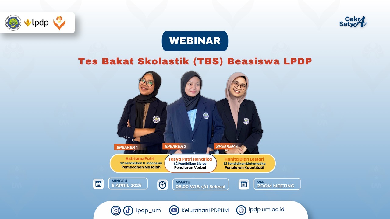 Webinar Tes Bakat Skolastik (TBS) Beasiswa LPDP