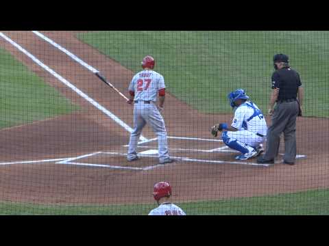 MIKE TROUT - LONGEST HOME RUN HIT IN 2014 - 489 FEET - 6.27.14 AT KANSAS CITY