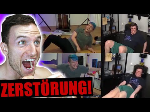 Rezo and Papaplatte do a Sascha Huber workout! | Sascha Huber reaction