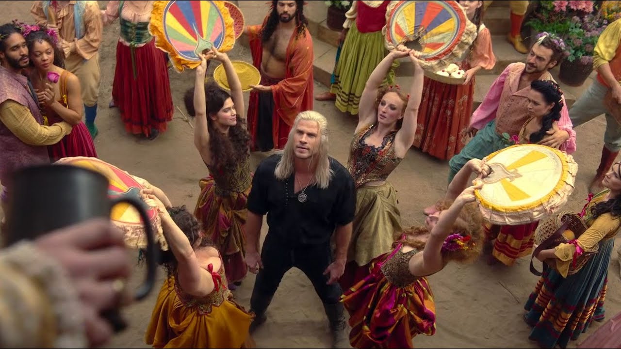 Jaskier Sings for Geralt with Girls - The Witcher Season 4 Funny Moments - YouTube