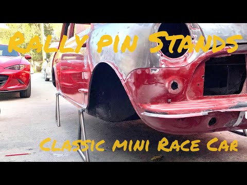 Building rally pins stands (Part 2) for a 1964 Classic Mini Cooper
