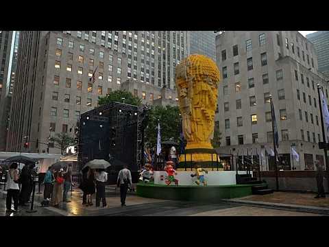 Video Thumbnail: Giant Lego World Cup trophy unveiled in New York