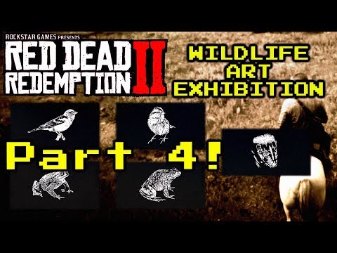 Red Dead 2 | Wildlife Art Exhibition - Part 4 (songbird, sparrow, toad, bullfrog, skunk)