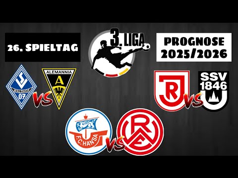 26. SPIELTAG 3. LIGA PROGNOSE 2025/2026! / Hansa Rostock gegen Rot-Weiss Essen